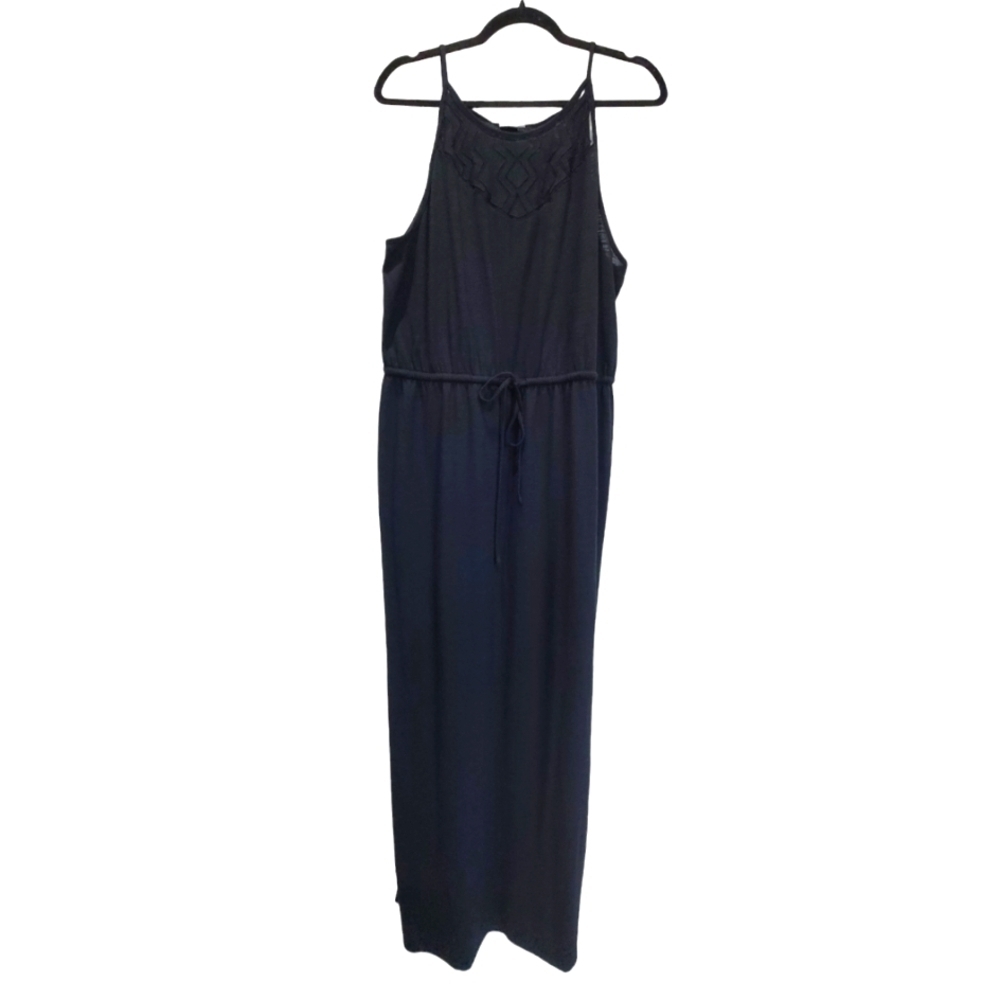 XL Spaghetti Strap Side Slit Maxi Dress Summer with Lace